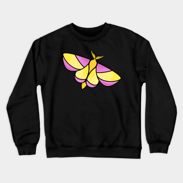 Rosy Maple Moth - Digital illustration Crewneck Sweatshirt by BuckNerdImages